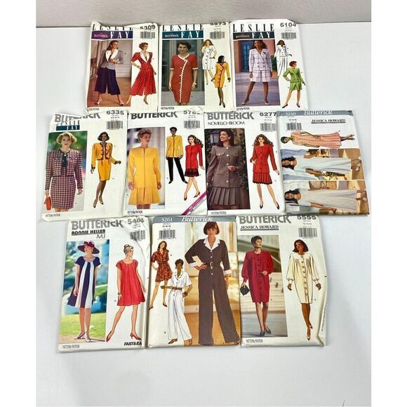 Vintage Lot of 10 Butterick Sewing Patterns Uncut Sizes 6-18 Leslie Fay DX1964 - Picture 1 of 7